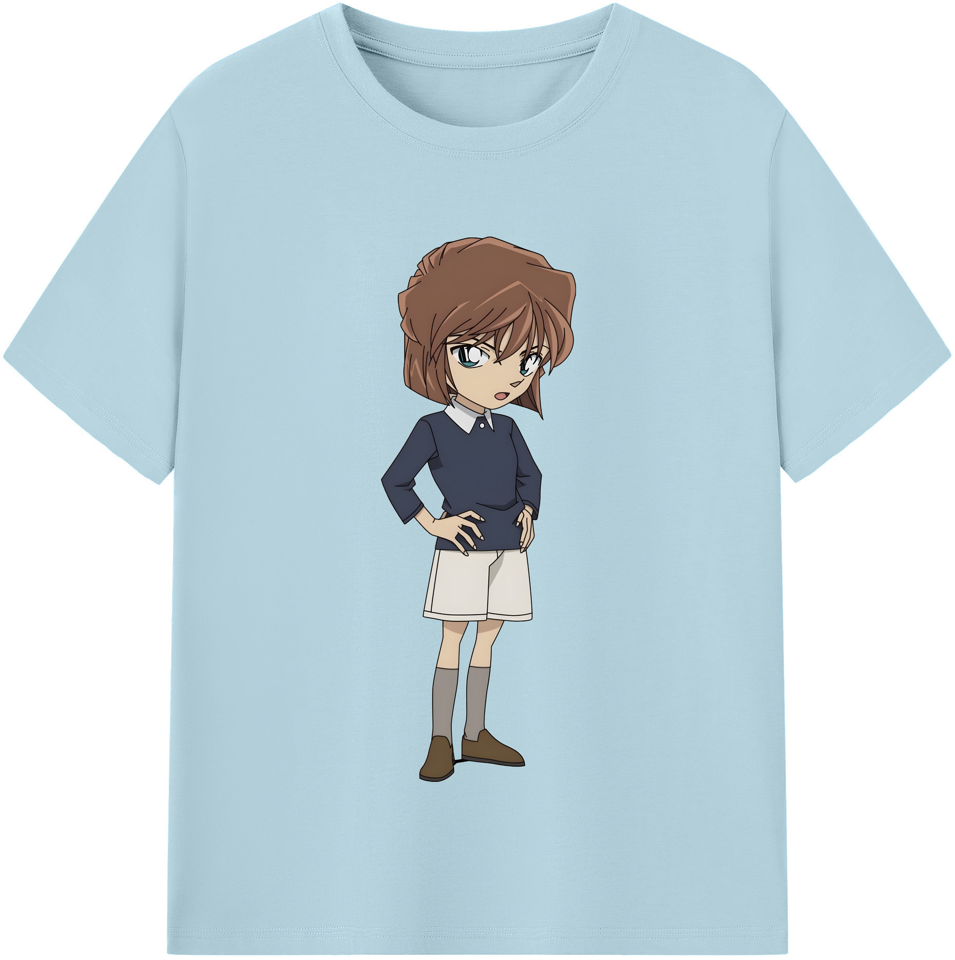 （画像用） 名探偵コナン 灰原 哀 はいばら あい Detective Conan Anita Hailey、Vi Graythorn Haibara Ai 綿100％半袖Tシャツ（フロントプリント）